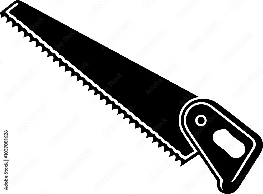 Silhouette of a hand saw vector illustration Silhouette of a hand saw vector illustration