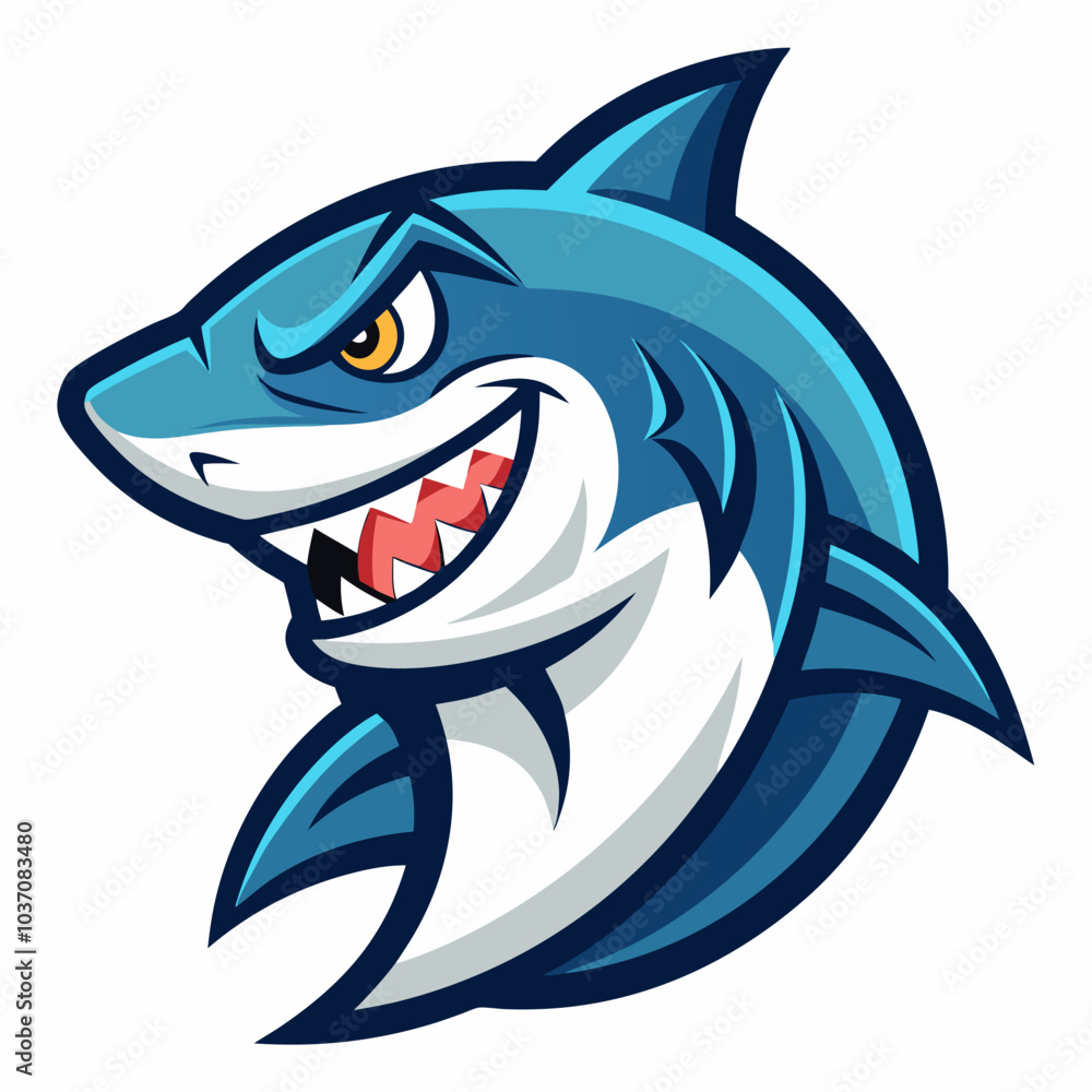 Aggressive cartoon shark mascot illustration Aggressive cartoon shark mascot illustration