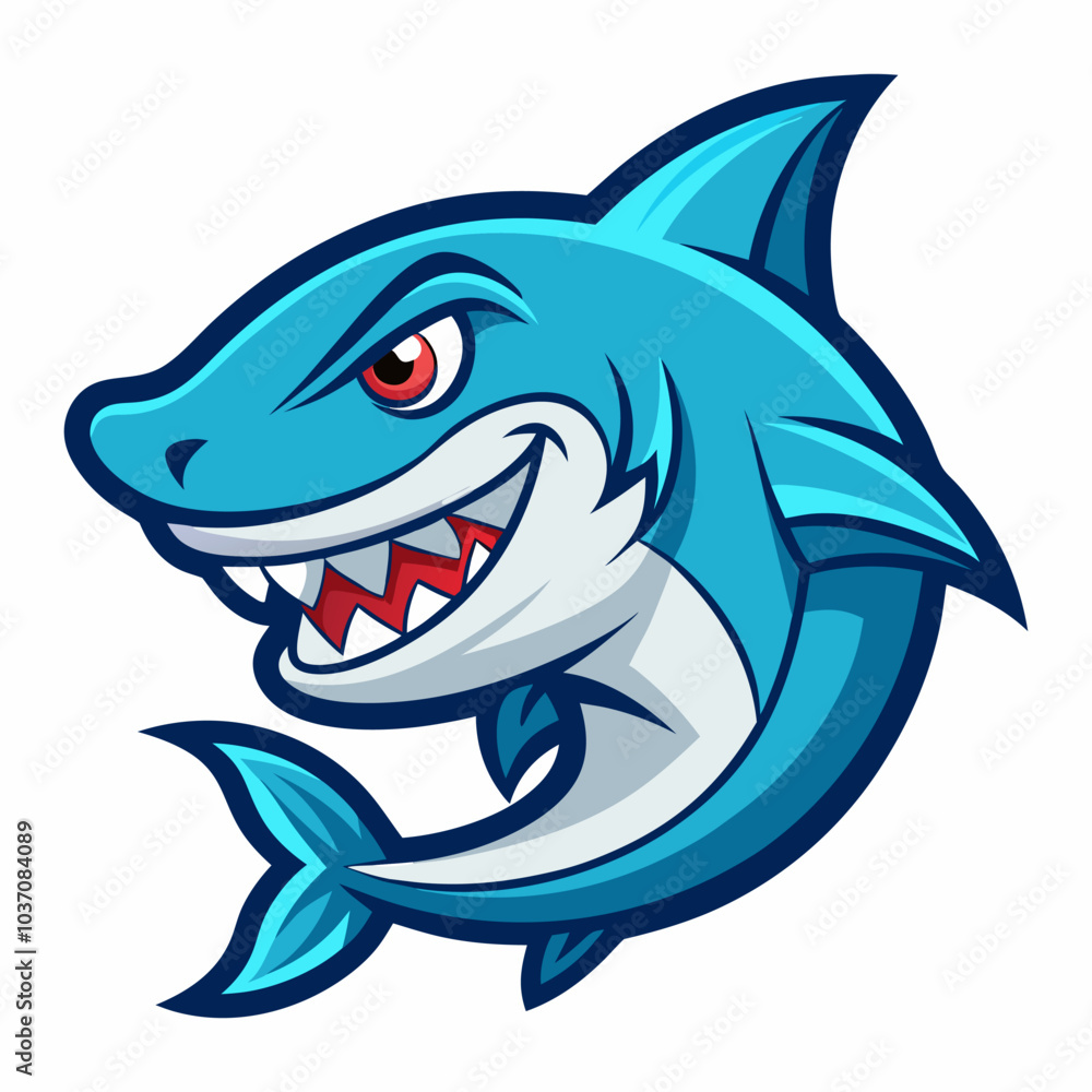 Aggressive cartoon shark mascot illustration Aggressive cartoon shark mascot illustration