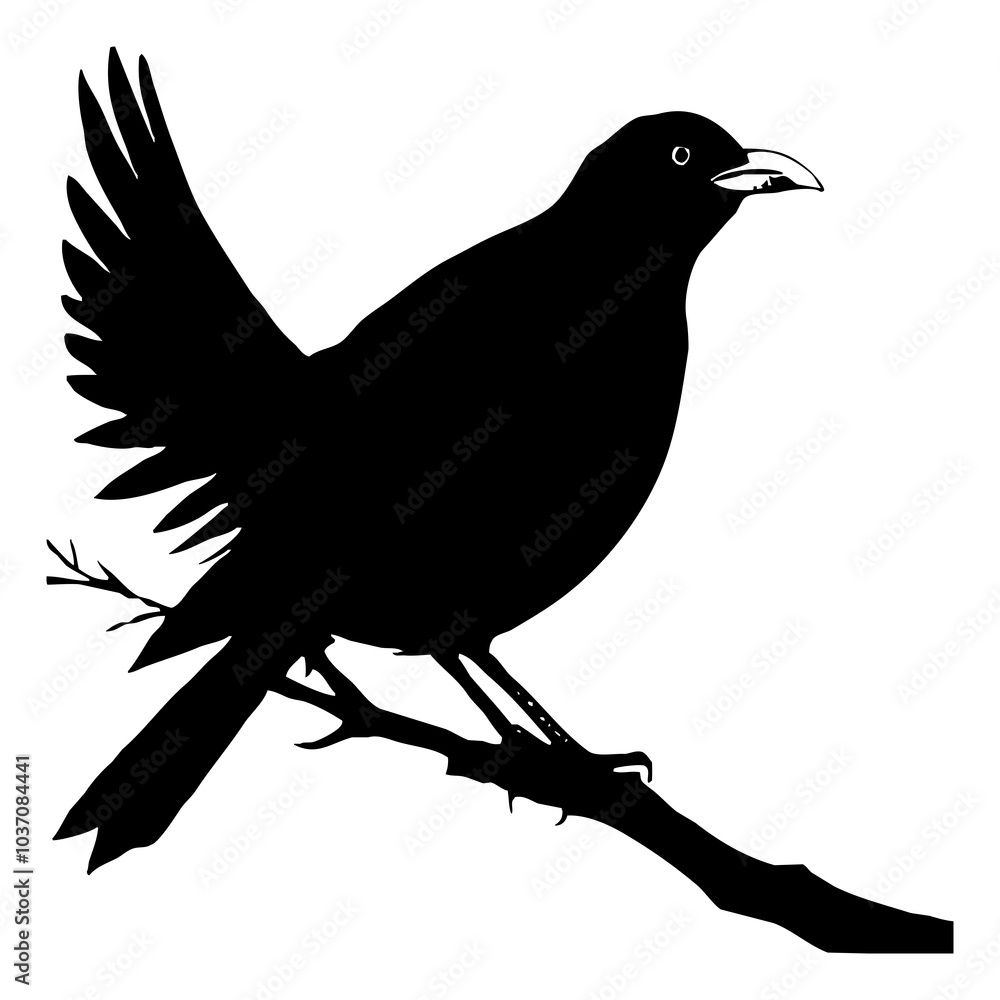 Obraz premium Bird . Animal black and white illustration . Logo design, for use in graphics.
