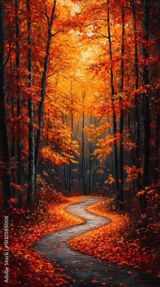 Autumn Forest Path Illustration Autumn Forest Path Illustration