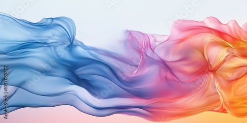 Colorful flowing smoke pattern, ideal for backgrounds and design projects