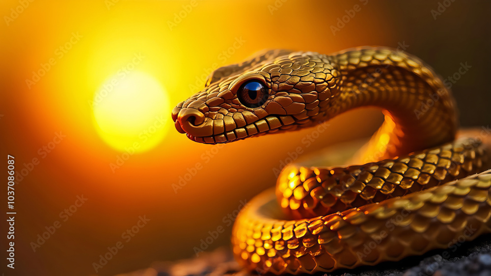 The golden guardian: the snake welcomes the dawn of the new year