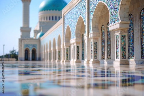Beautiful mosque as a place of worship for Muslims created with Generative AI