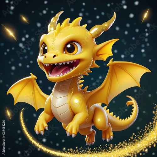 Cute Golden Dragon