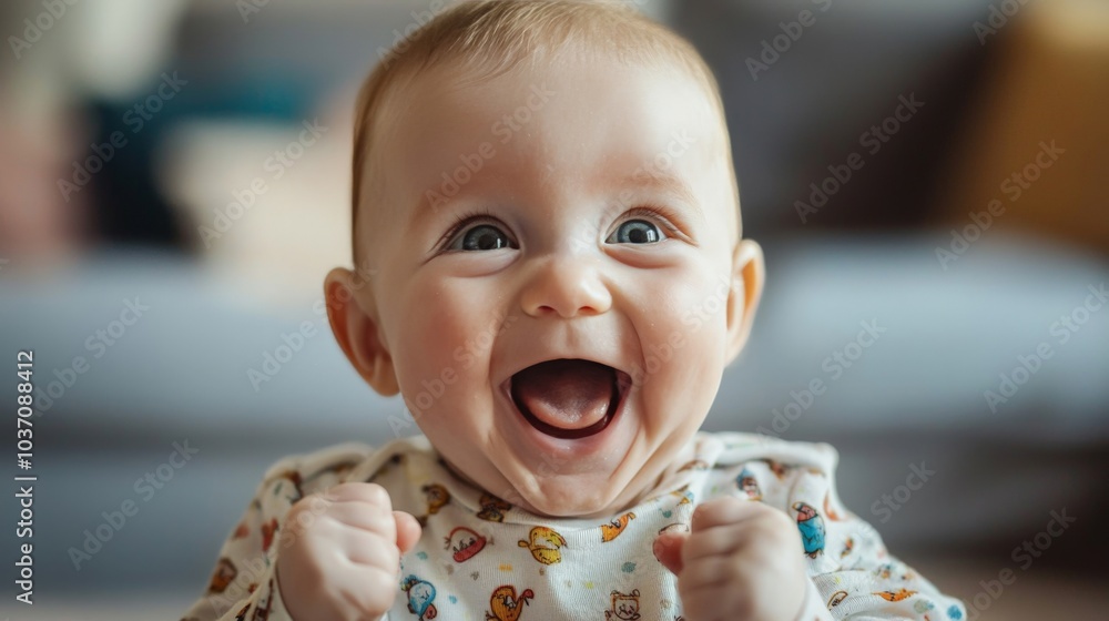 A baby displaying pure joy, illustrating the biological basis of basic emotions A baby displaying pure joy, illustrating the biological basis of basic emotions
