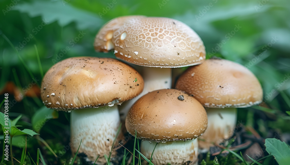 Raw forest mushrooms as background, macro view Raw forest mushrooms as background, macro view