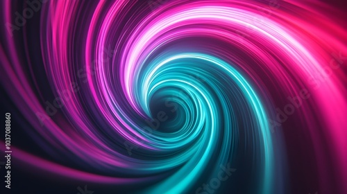 Mesmerizing Neon Swirl Pattern for Vibrant Product Displays on Black Background