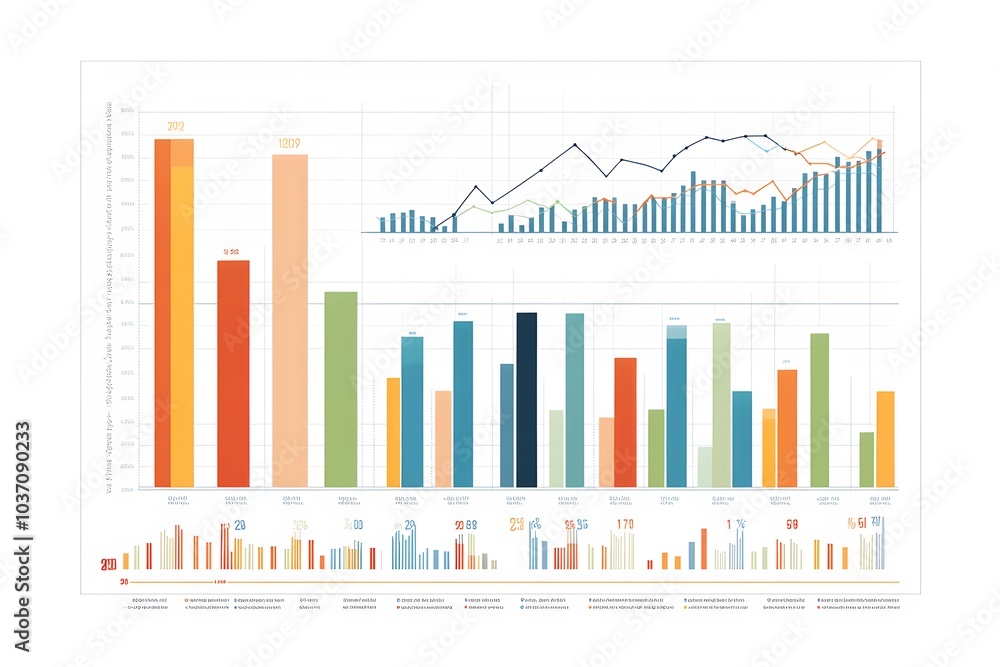 Bar and line chart showing growth trends in technology adoption Bar and line chart showing growth trends in technology adoption