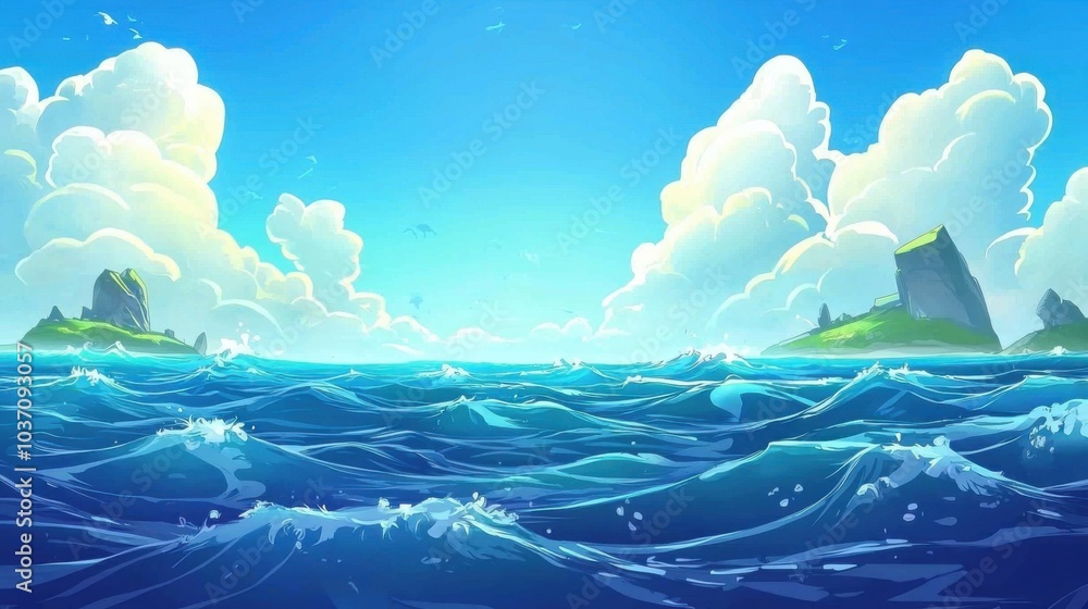 Ocean Depths: Video Game Level Design Illustration Ocean Depths: Video Game Level Design Illustration