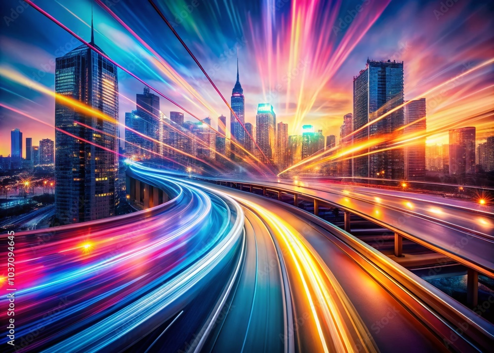 Obraz premium Abstract Ethereal Patterns with Geometric Elements for a Captivating Long Exposure Background