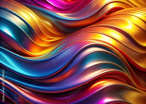 Abstract Fluid Wavy Metallic Gradient Background for Dynamic Wallpaper