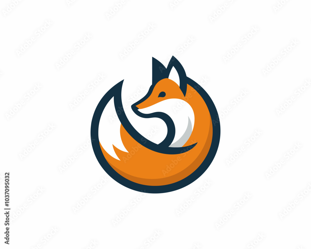 Obraz premium Colorful fox logo design vector illustration