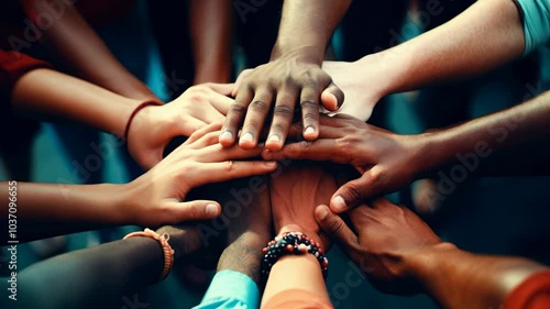 group of people holding hands