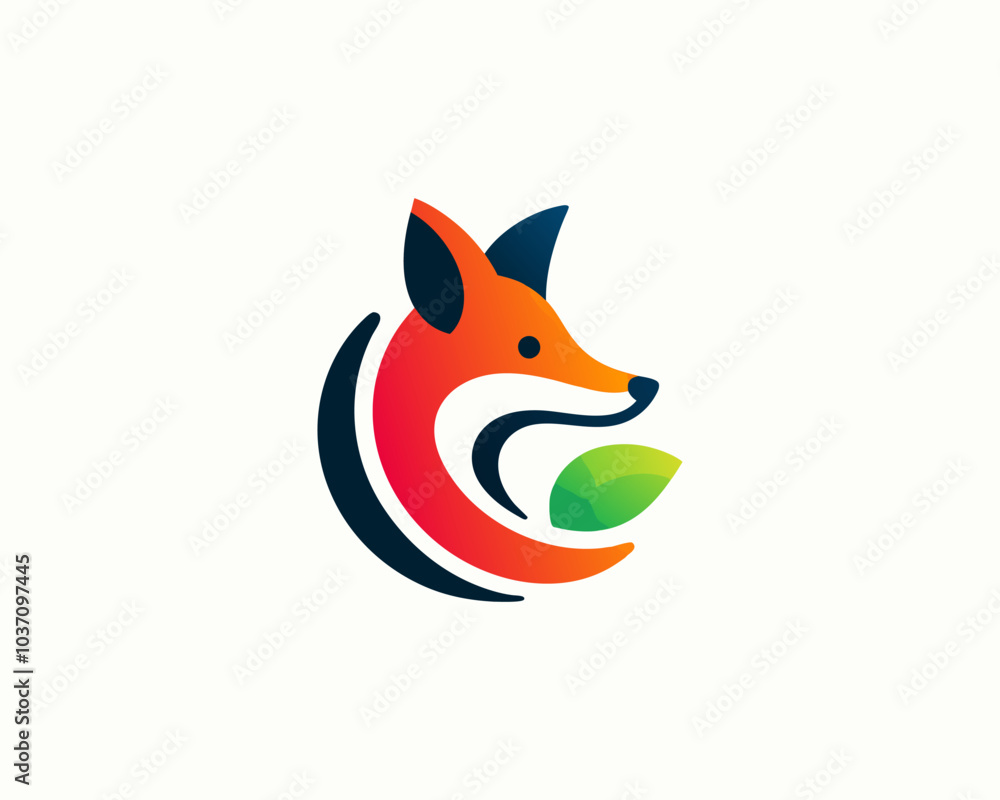 red fox cartoon logo design vector template red fox cartoon logo design vector template