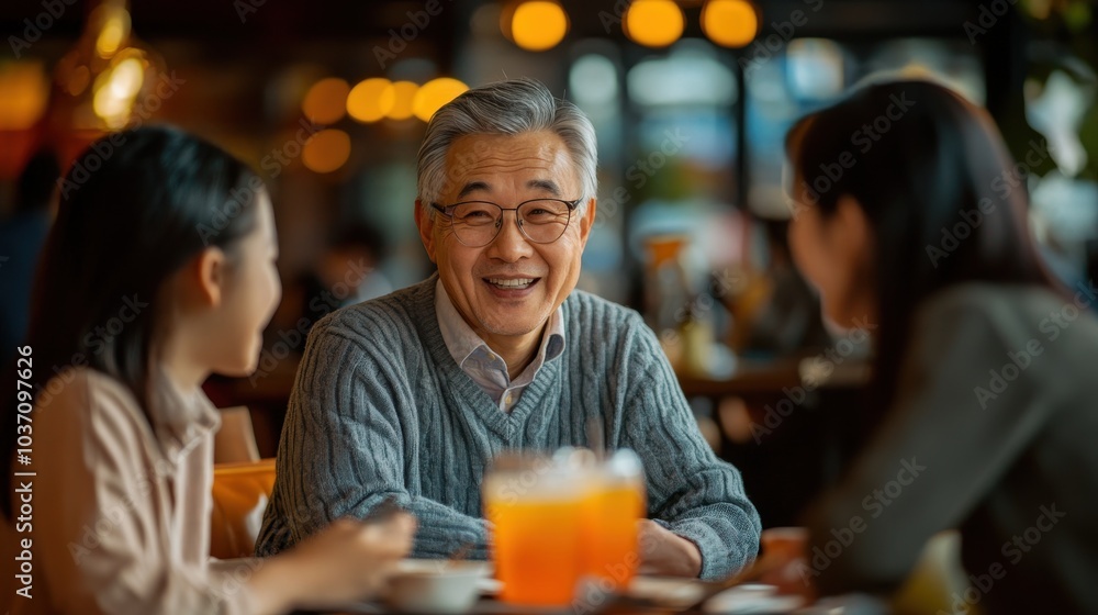 An Asian family business owner mentoring younger family members, sharing experience and guidance in a traditional, family-oriented business environment. An Asian family business owner mentoring younger family members, sharing experience and guidance in a traditional, family-oriented business environment.