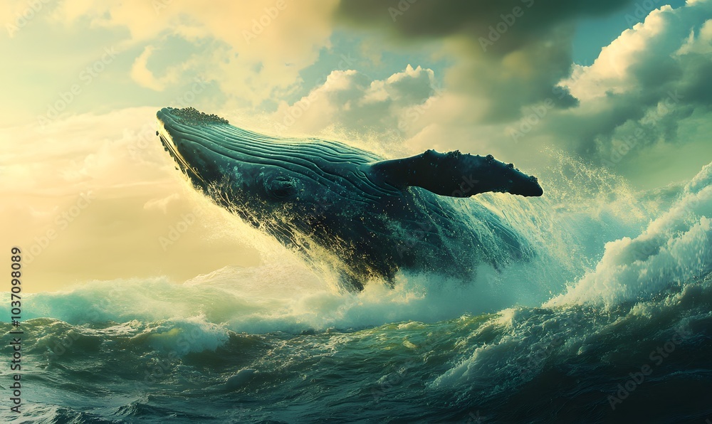 Fototapeta premium _big_whale,generation AI