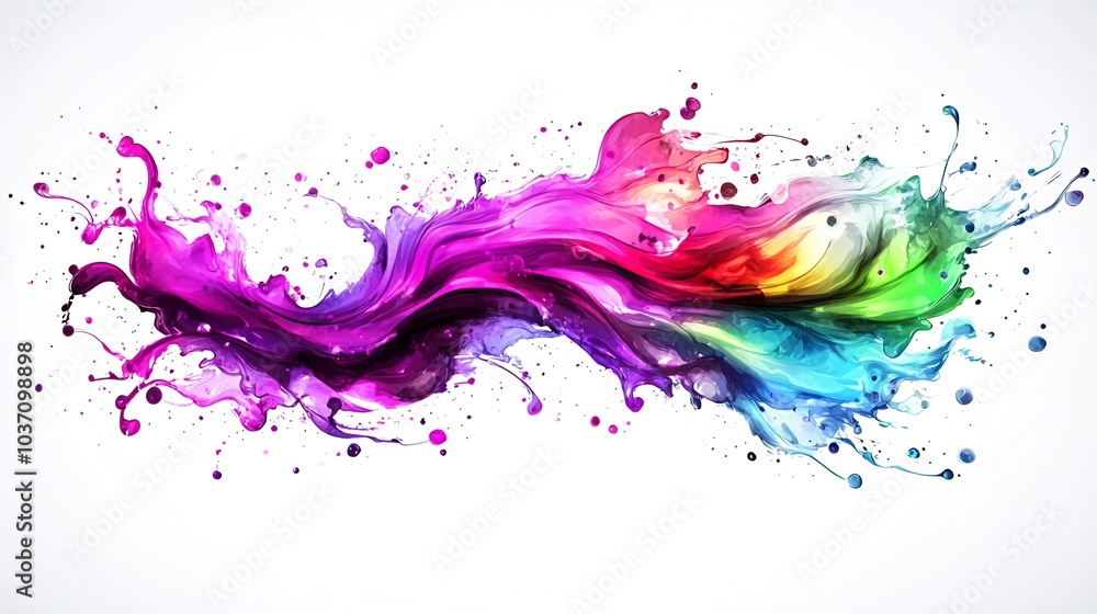 Abstract rainbow paint splash on white background. Abstract rainbow paint splash on white background.