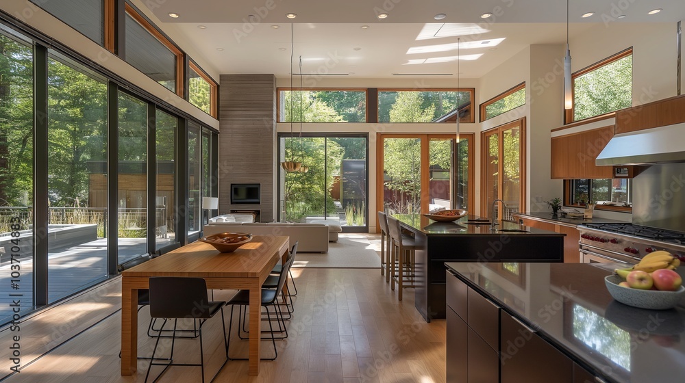 The front and interior designs of the residence The front and interior designs of the residence