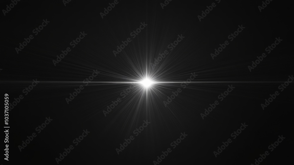 Obraz premium Radiant Starburst on Dark Background with Light Rays