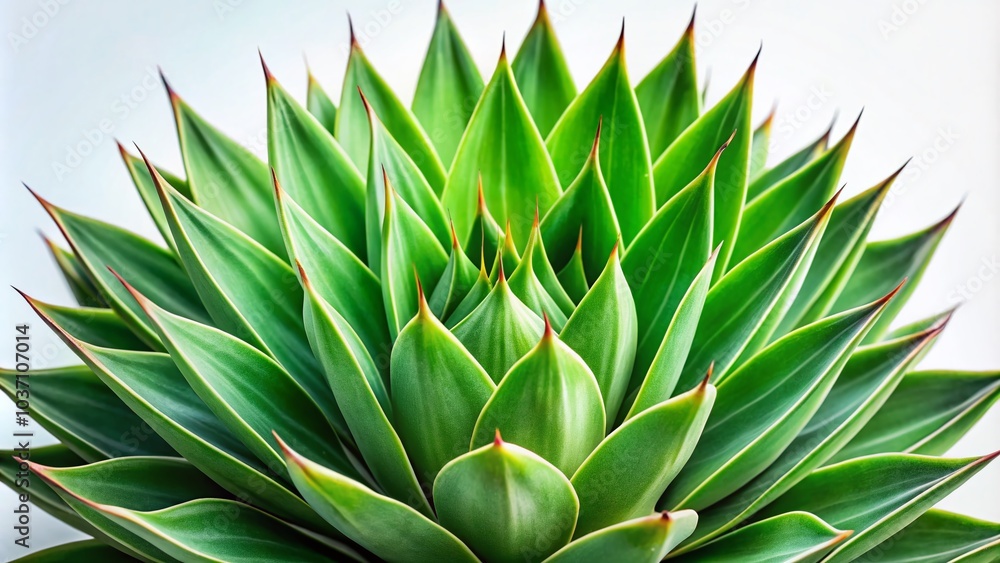 Agave Bush on White Background - Nature's Resilient Beauty in Minimalist Style Agave Bush on White Background - Nature's Resilient Beauty in Minimalist Style
