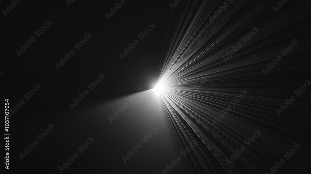 Fototapeta premium Radiant Beam of Light Piercing a Dark Abstract Background