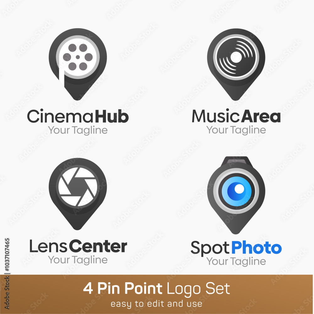 Pin Point Shape Logo Template Set. Good for Business, Agency, Community and Organization Pin Point Shape Logo Template Set. Good for Business, Agency, Community and Organization