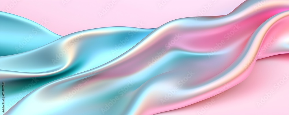 Obraz premium Vibrant Holographic Fluid Texture - Glowing Pastel Gradients with Prismatic Reflections for Stunning Visuals