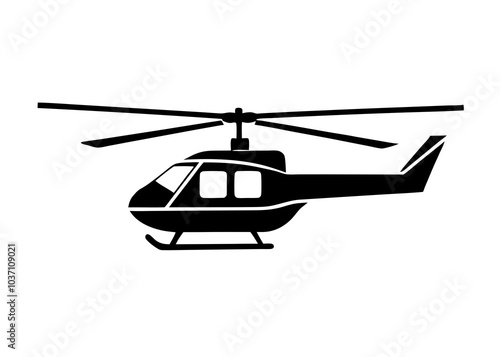 Helicopter silhouette vector Aircraft