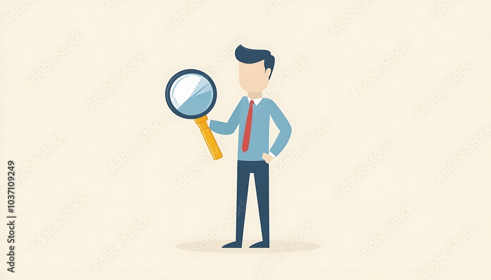 Businessman Holding a Magnifying Glass Businessman Holding a Magnifying Glass