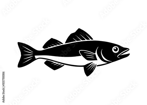 Walleye fish silhouette vector 