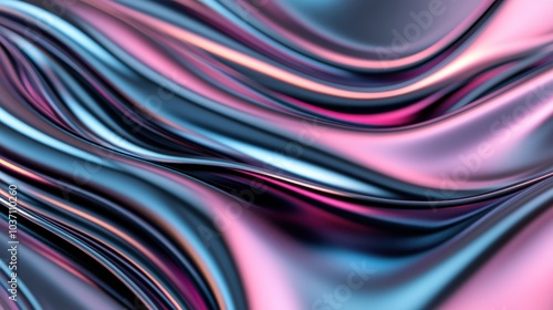 Smooth flowing metallic texture in pink and blue hues