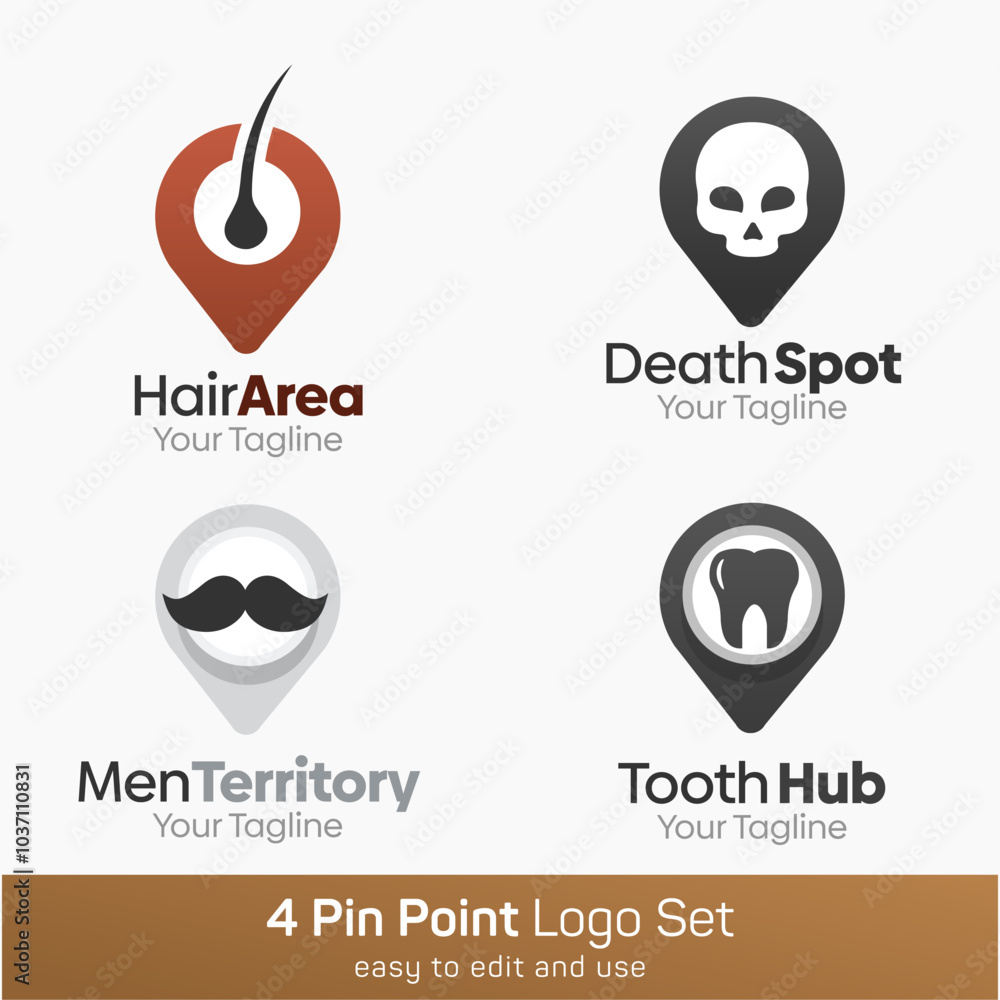 Pin Point Shape Logo Template Set. Good for Business, Agency, Community and Organization Pin Point Shape Logo Template Set. Good for Business, Agency, Community and Organization