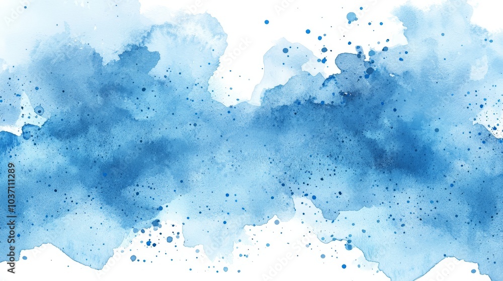 Obraz premium A soft watercolor splash in various shades of blue, creating a serene and artistic background.