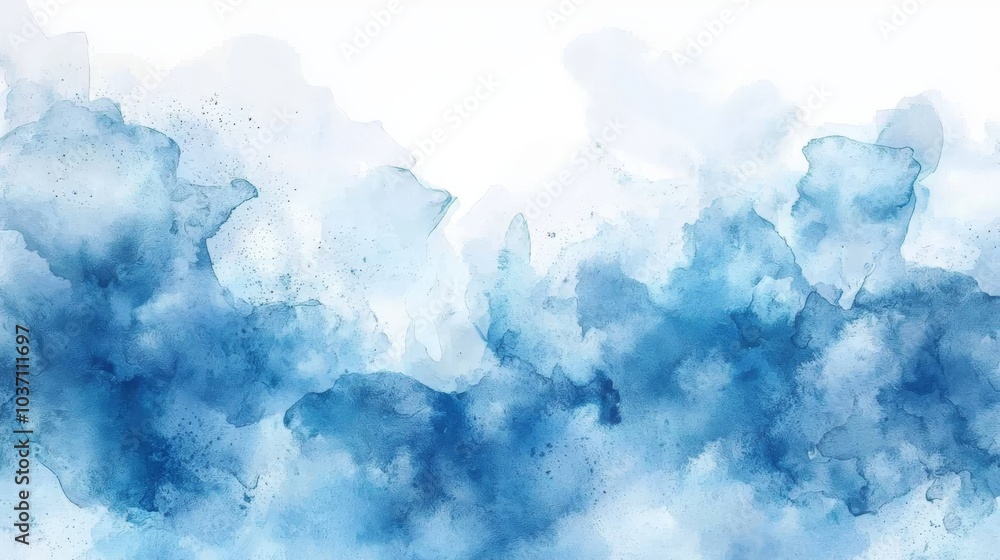 1. A serene watercolor design featuring soft blue hues blending together on a white background, evoking calmness and creativity. 1. A serene watercolor design featuring soft blue hues blending together on a white background, evoking calmness and creativity.