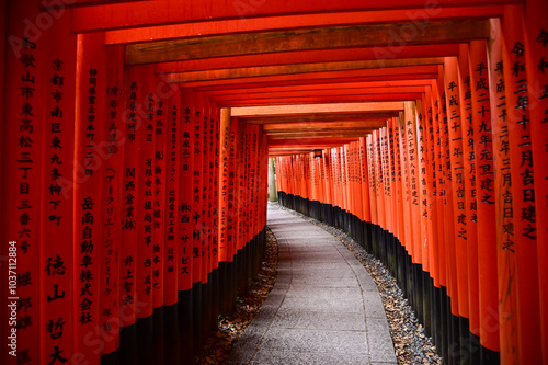 Dramatic view of red gates 