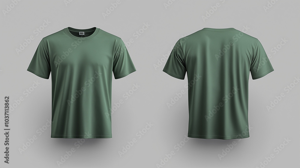 Light green male t-shirt mockup template front and back view for design, Ai Light green male t-shirt mockup template front and back view for design, Ai