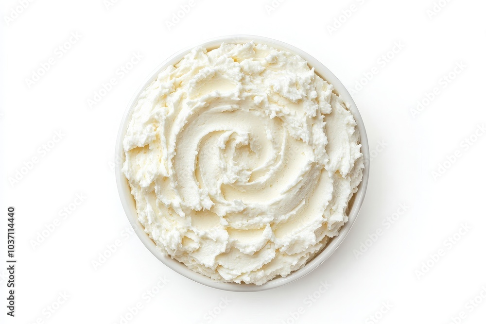 Cream cheese is artistically presented with a smooth and swirled texture, highlighting its creamy white appearance. This versatile dairy product is perfect for spreads or baking. Cream cheese is artistically presented with a smooth and swirled texture, highlighting its creamy white appearance. This versatile dairy product is perfect for spreads or baking.