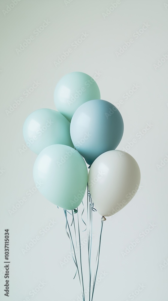 A cluster of pastel-colored balloons with strings, floating against a softly lit minimalist background, evoking a sense of celebration. A cluster of pastel-colored balloons with strings, floating against a softly lit minimalist background, evoking a sense of celebration.