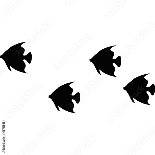 School of fish. Group of Nemo fish. School of fish in the ocean. Underwater world 