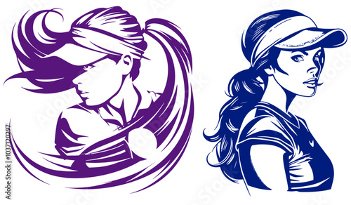sportswoman logo, girl with a tattoo