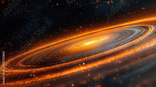 Spiral Galaxy, Orange, Cosmic