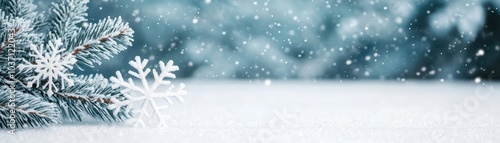 Soft, diffused snowflakes gently falling, creating a dreamy winter scene, snowflakes winter soft, tranquil winter