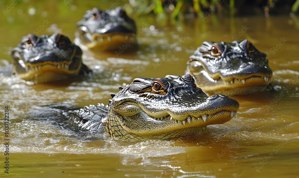 Fototapeta premium _Alligators,generation AI