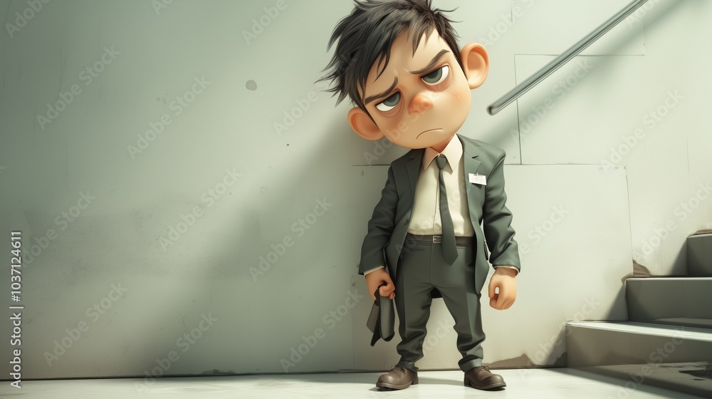 Naklejka premium A Modest Climb in an Empty Lobby