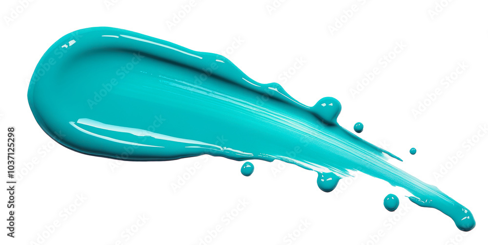 Vivid turquoise nail polish spread artfully on a smooth surface, showcasing its glossy texture and vibrant color Vivid turquoise nail polish spread artfully on a smooth surface, showcasing its glossy texture and vibrant color
