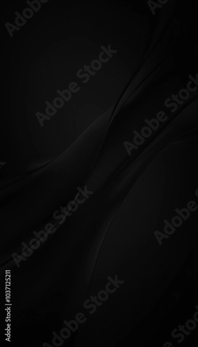 Graceful, swirling curves emerging from a dark backdrop, emphasizing fluidity and a dynamic sense of movement, inviting contemplation. Black background with smooth lines. Generative AI