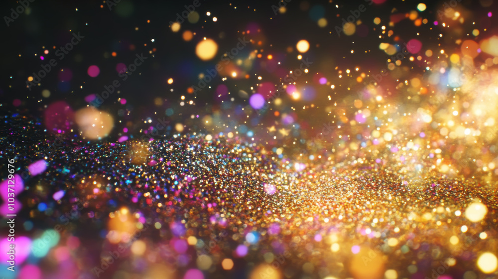 Vibrant abstract bokeh background with colorful glitter and sparkling lights Vibrant abstract bokeh background with colorful glitter and sparkling lights