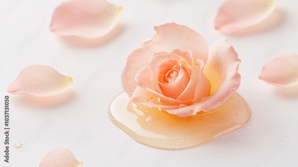 Pink rose in honey Pink rose in honey