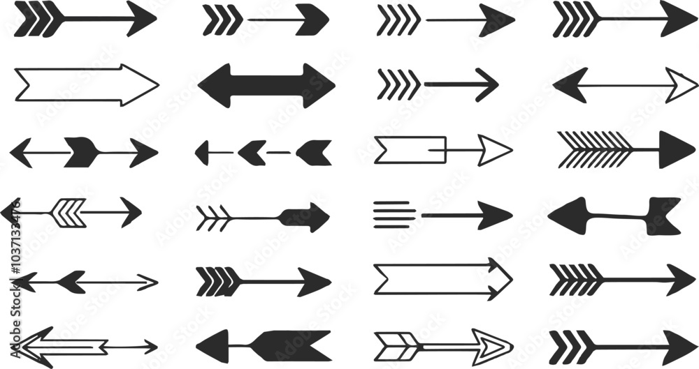 Vector set of black arrows icons stock illustration Vector set of black arrows icons stock illustration